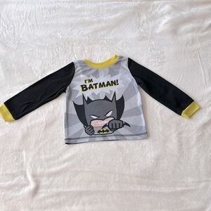 DC Comics Fleece Batman Pajama Shirt 3T Black Grey